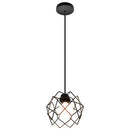 Vintage Black Metal Wire Cage Pendant Light
