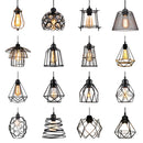 Vintage Black Metal Wire Cage Pendant Light