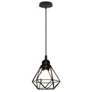 Vintage Black Metal Wire Cage Pendant Light