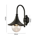 GobekUsa Black Outdoor Wall Lamp for Country Garden Villa Aisle Balcony Lighting