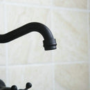 GobekUsa Black Swivel Wall Mounted Bathroom Faucet with Ceramic Base - 2 Handles