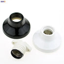 Vintage black & white ceramic lamp holder base bedroom socket by Decorbites