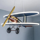 GobekUsa Iron Aircraft Pendant Light: Creative European Design for Boys' Bedroom, LED Illumination