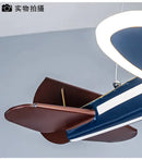 GobekUsa Iron Aircraft Pendant Light: Creative European Design for Boys' Bedroom, LED Illumination