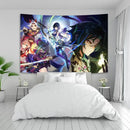 Vintage blue genshin impact anime tapestry bedroom wall hanging by Decorbites
