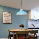 GobekUsa Blue Iron Art LED Pendant Light, Nordic Modern Style for Home and Commercial Spaces