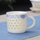 Vintage blue & white ceramic tea cup set dining room perforated bowl by Decorbites