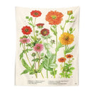 Vintage botanical flower print tapestry bedroom wall hanging by Decorbites