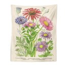 Vintage botanical flower print tapestry bedroom wall hanging by Decorbites