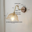 GobekUsa LED Wall Lights Pull Chain Switch Bedside Lamp Amber Glass Modern Stair Light Fixtures