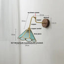 GobekUsa LED Wall Lights Pull Chain Switch Bedside Lamp Amber Glass Modern Stair Light Fixtures