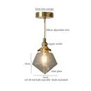 GobekUsa Brass Amber Glass LED Pendant Light for Restaurant Bedside Kitchen Loft Bar