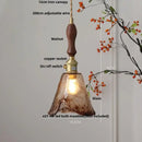 GobekUsa Amber Glass Pendant Light Fixture with Copper Knob Switch