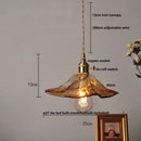 GobekUsa Amber Glass Pendant Light Fixture with Copper Knob Switch