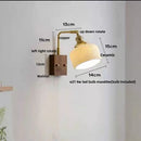 GobekUsa Ceramic LED Wall Sconce with Walnut Wood Pull Chain Switch - Nordic Style