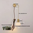 GobekUsa Ceramic LED Wall Sconce with Walnut Wood Pull Chain Switch - Nordic Style