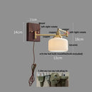 GobekUsa Ceramic LED Wall Sconce with Walnut Wood Pull Chain Switch - Nordic Style