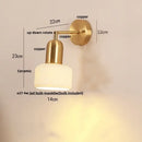 GobekUsa Ceramic LED Wall Sconce with Walnut Wood Pull Chain Switch - Nordic Style