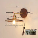 Vintage brass and amber glass wall sconce stair light with pull chain by Decorbites