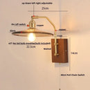 Vintage brass and amber glass wall sconce stair light with pull chain by Decorbites