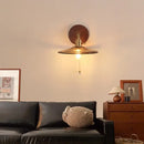Vintage brass and amber glass wall sconce stair light with pull chain by Decorbites