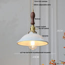 GobekUsa Copper Ceramic LED Pendant Lights Walnut Wood Hang Lamp
