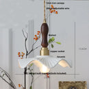 GobekUsa Copper Ceramic LED Pendant Lights Walnut Wood Hang Lamp