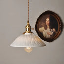 GobekUsa Copper Ceramic LED Pendant Lights Walnut Wood Hang Lamp