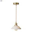 GobekUsa Copper Ceramic LED Pendant Lights Walnut Wood Hang Lamp