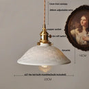 GobekUsa Copper Ceramic LED Pendant Lights Walnut Wood Hang Lamp