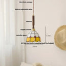 GobekUsa Ceramic Walnut Wood Pendant Light Fixture - Adjustable LED Lamparas for Study Aisle