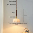 GobekUsa Ceramic Walnut Wood Pendant Light Fixture - Adjustable LED Lamparas for Study Aisle