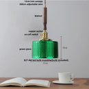 GobekUsa Ceramic Walnut Wood Pendant Light Fixture - Adjustable LED Lamparas for Study Aisle