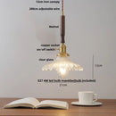 GobekUsa Ceramic Walnut Wood Pendant Light Fixture - Adjustable LED Lamparas for Study Aisle