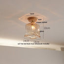 GobekUsa Clear Glass LED Ceiling Light, Modern Nordic Bedroom Decor Ceiling Lamp
