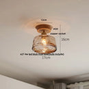 GobekUsa Clear Glass LED Ceiling Light, Modern Nordic Bedroom Decor Ceiling Lamp