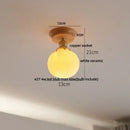 GobekUsa Clear Glass LED Ceiling Light, Modern Nordic Bedroom Decor Ceiling Lamp