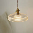 Vintage brass and clear glass led pendant light kitchen hanging lamp by Decorbites