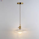 Vintage brass and clear glass led pendant light kitchen hanging lamp by Decorbites