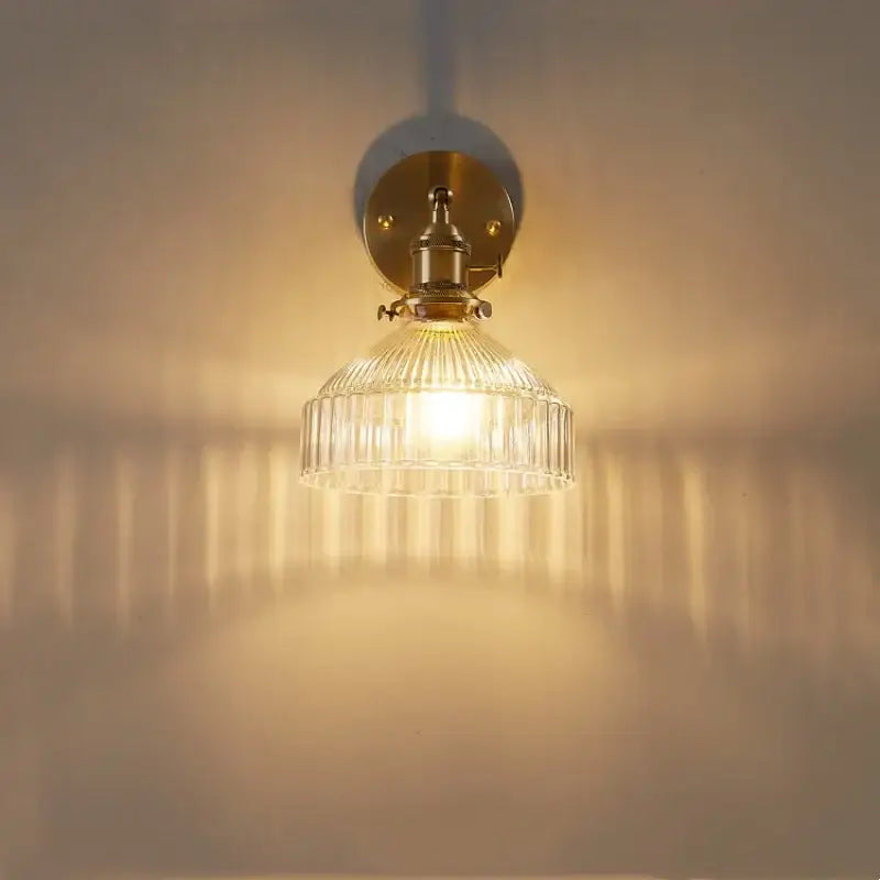 GobekUsa Clear Glass Copper Socket LED Wall Lamp with Pull Chain Switch, photo 3 of 22