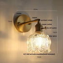 GobekUsa Clear Glass Copper Socket LED Wall Lamp with Pull Chain Switch