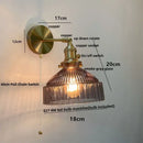 GobekUsa Clear Glass Copper Socket LED Wall Lamp with Pull Chain Switch