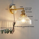 GobekUsa Clear Glass Copper Socket LED Wall Lamp with Pull Chain Switch