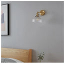 GobekUsa Clear Glass Copper Socket LED Wall Lamp with Pull Chain Switch