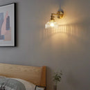 GobekUsa Clear Glass Copper Socket LED Wall Lamp with Pull Chain Switch