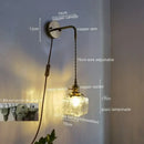GobekUsa Glass Copper LED Wall Lamp Modern Corridor Bedside Light