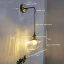 GobekUsa Glass Copper LED Wall Lamp Modern Corridor Bedside Light