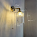 GobekUsa Glass Copper LED Wall Lamp Modern Corridor Bedside Light
