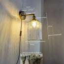 GobekUsa Glass Copper LED Wall Lamp Modern Corridor Bedside Light