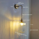 GobekUsa Glass Copper LED Wall Lamp Modern Corridor Bedside Light